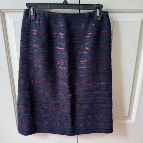 CHANEL 2000 sequin tweed jacket blazer skirt set 40 38 - Picture 6 of 16